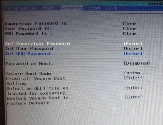 Set Supervisor Password | Hpc.by