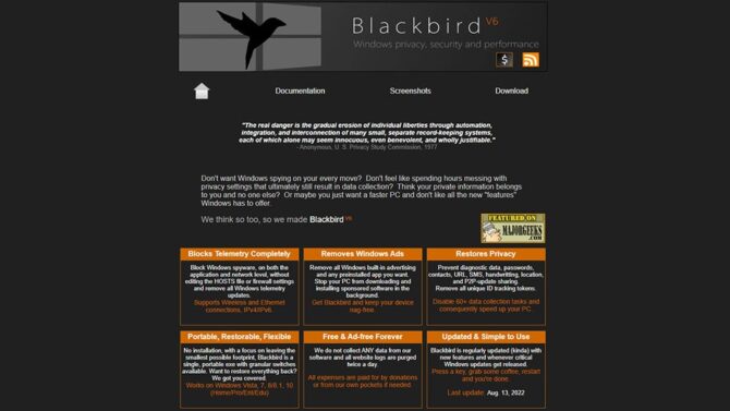 Если вы не хотите, чтобы Windows OS следила за каждым шагом, воспользуйтесь Blackbird